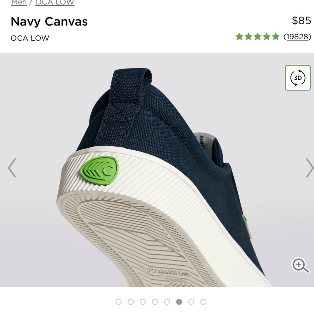 NIB Navy Cariuma size 12 men's OCA low canvas sneaker - Picture 4 of 16
